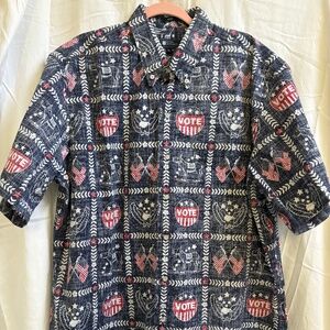 Reyn Spooner  VOTE Democrat 2020 Election Edition, Hawaiian Shirt Blue XL NWOT